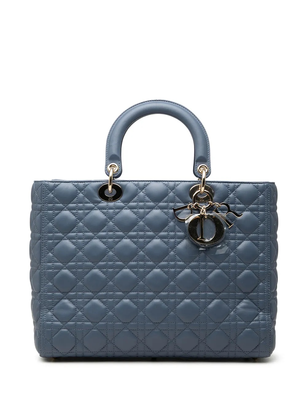 Christian Dior Pre-Owned 2019 Large Lambskin Cannage Lady Dior satchel - Blau