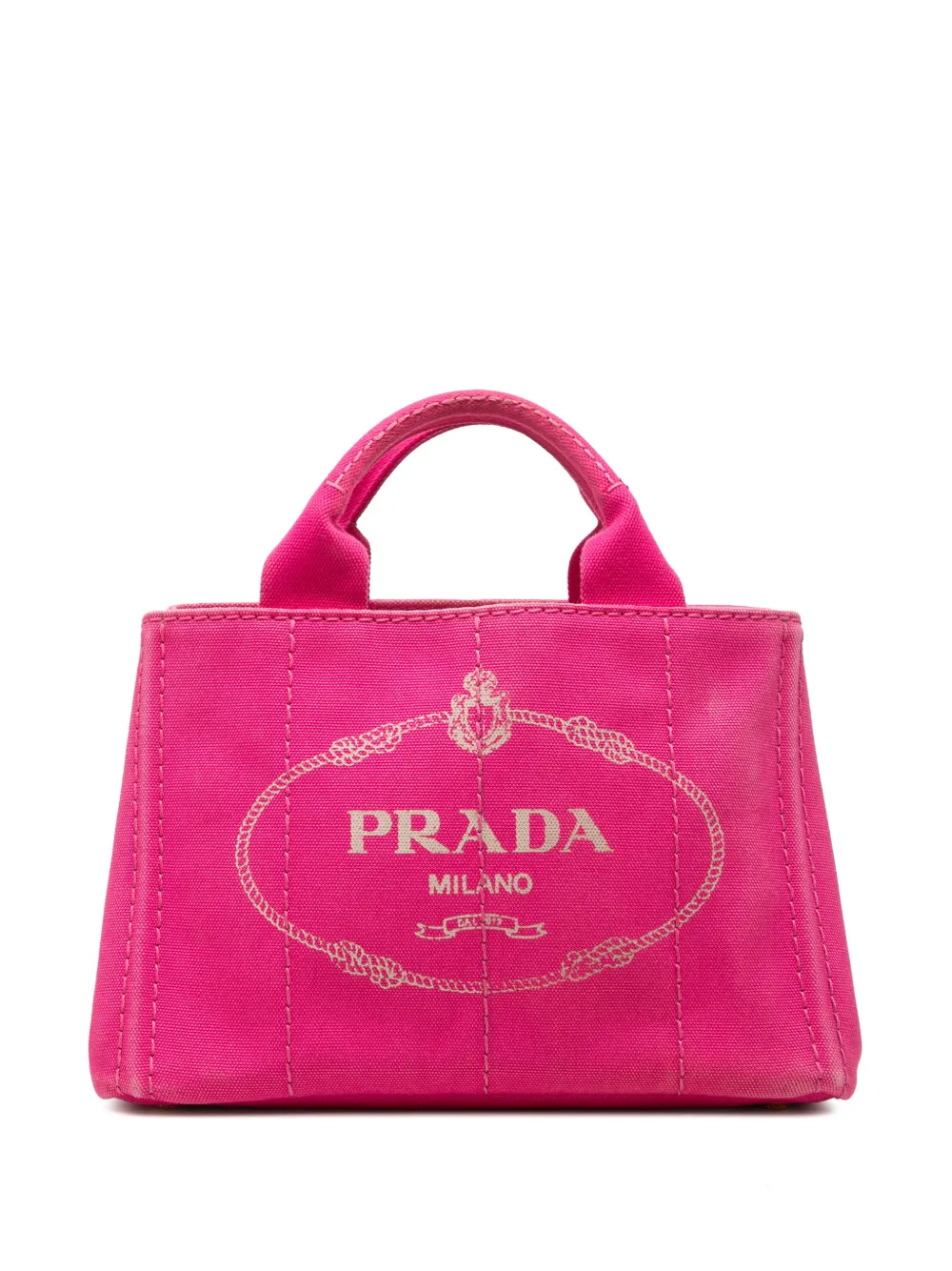 Prada Pre-Owned 2013-2026 Small Canvas Canapa Logo Tote satchel - Rosa