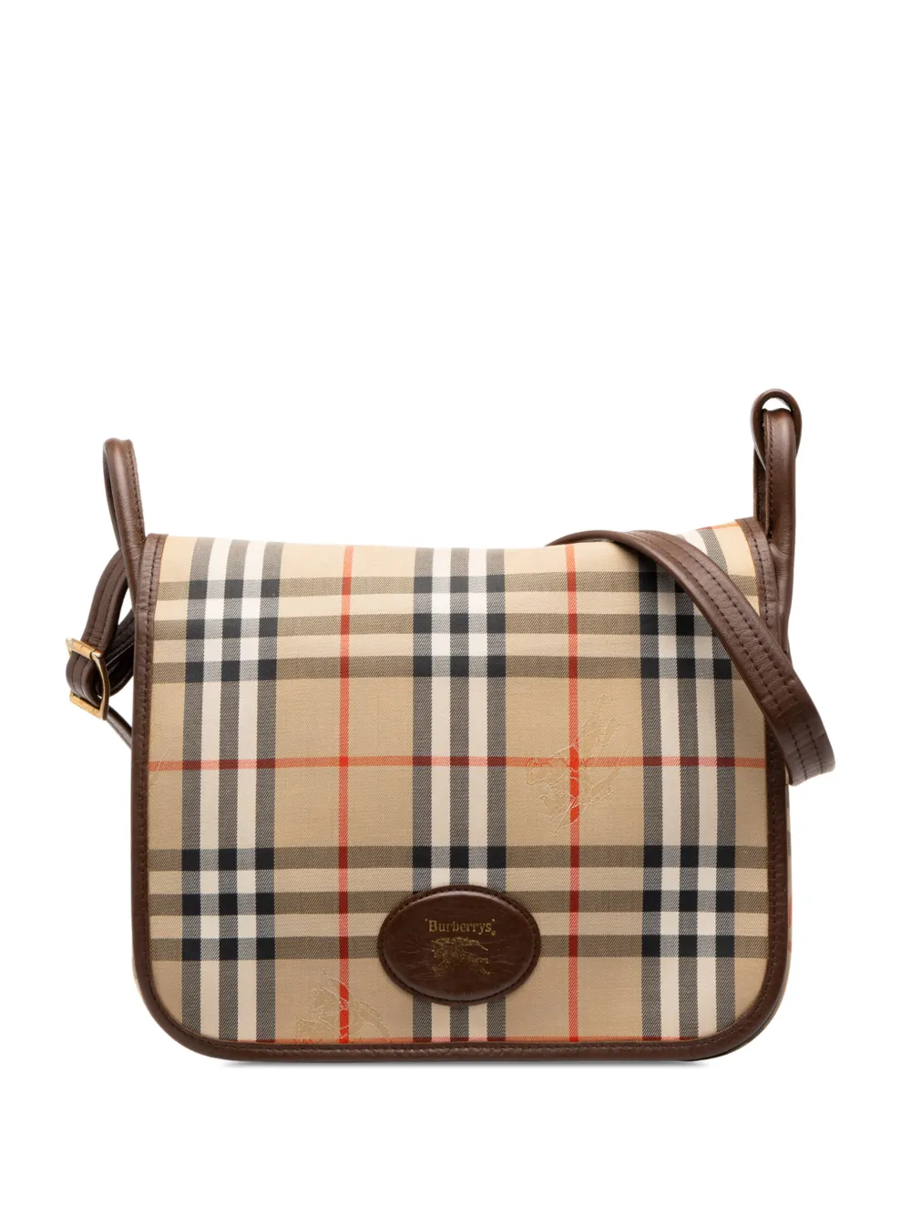 Burberry Pre-Owned 20th Century Haymarket Check Canvas shoulder bag - Nude