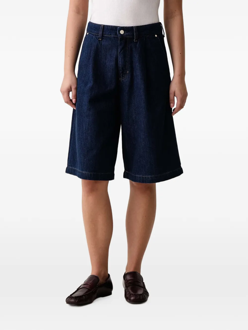 Marc O'Polo pleated denim shorts