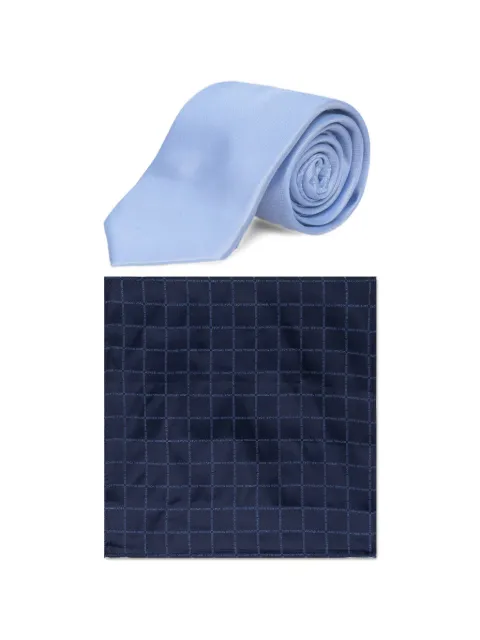 Michael Kors monogram-pattern silk-blend tie and pocket square set