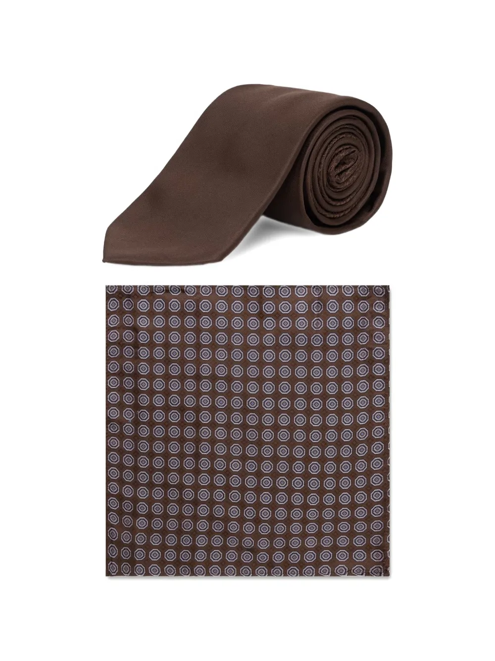Michael Kors Pochet en stropdas met geometrisch patroon Bruin