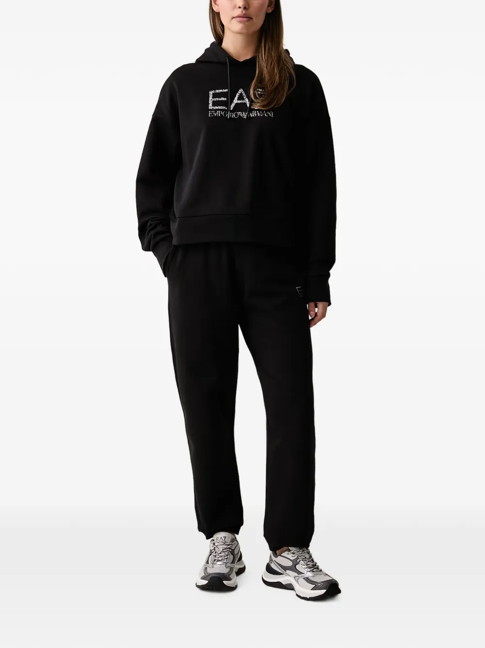 Ea7 Emporio Armani Hoodie met logoprint Zwart