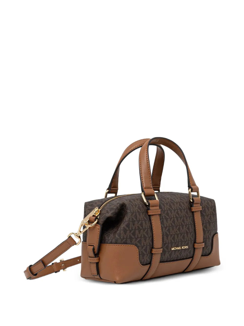 Michael Michael Kors monogram-print logo-plaque shoulder bag - Brown