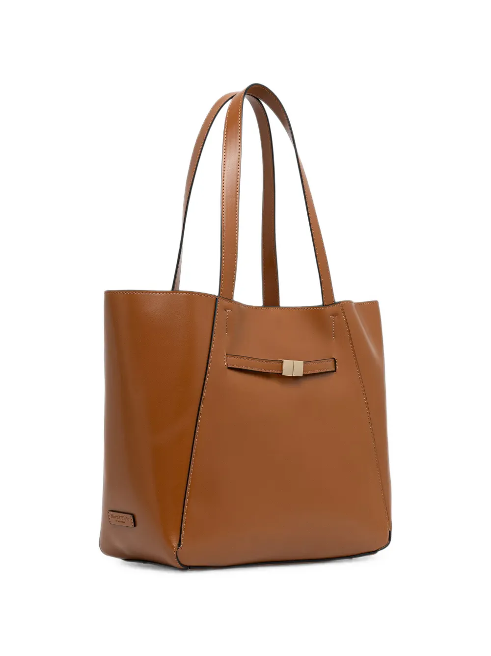 Marc O'Polo Tessa logo-patch leather tote bag Bruin