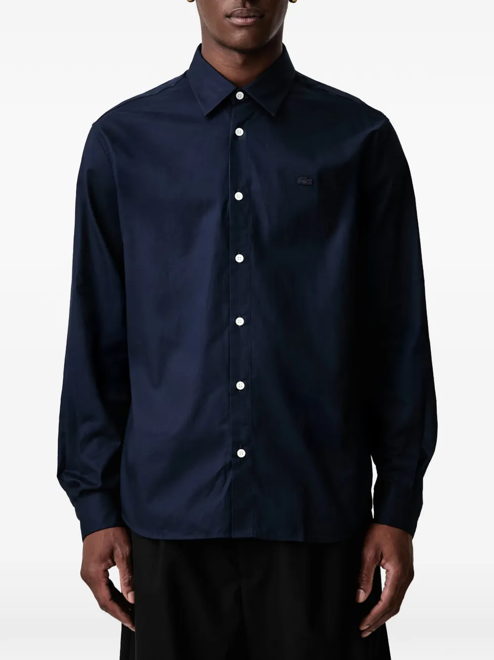Lacoste Regular-fit katoenen overhemd met textuur Blauw