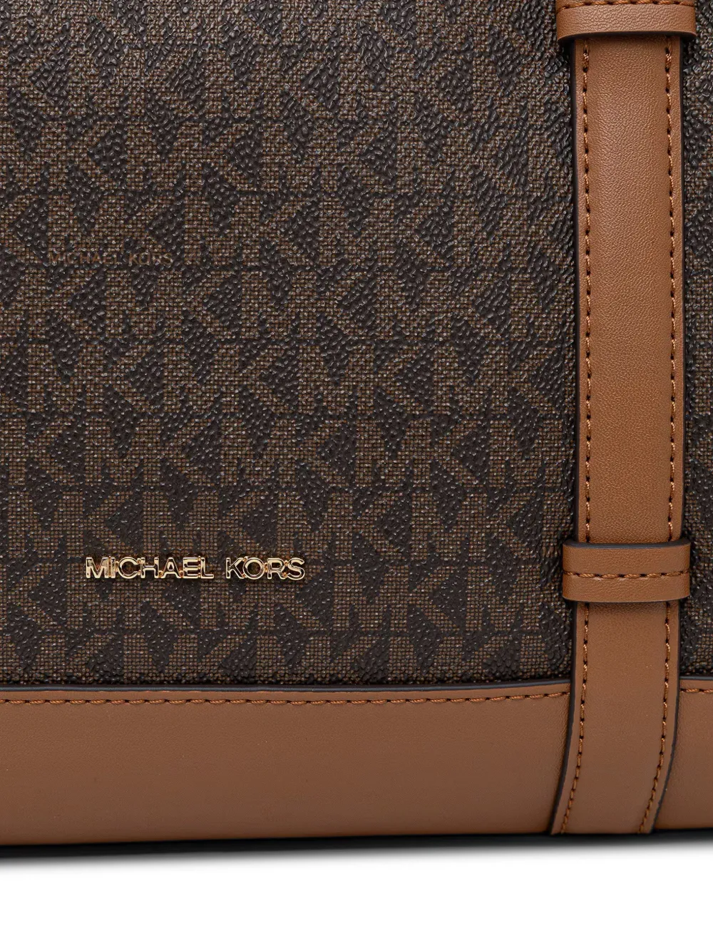 Michael Kors Grote Teddi Signature schoudertas met logo Bruin