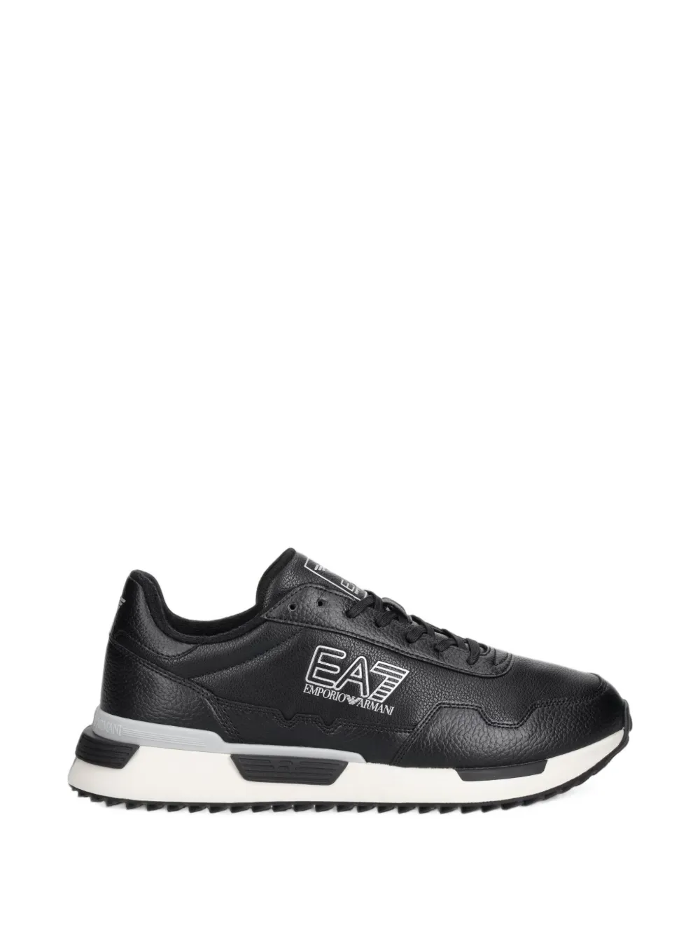 Ea7 Logo-detail Panelled Sneakers In Black