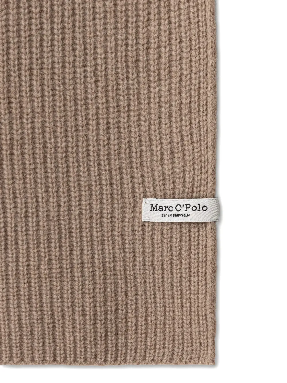 Marc O'Polo Lab medium ribgebreide sjaal Beige
