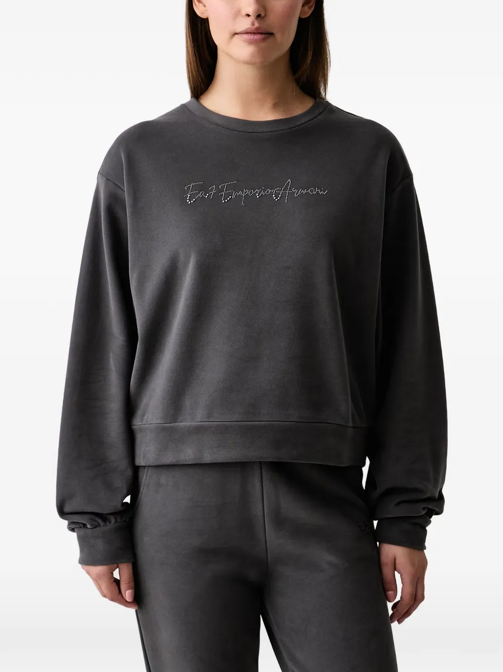Ea7 Emporio Armani stud-embellished tracksuit – Grey