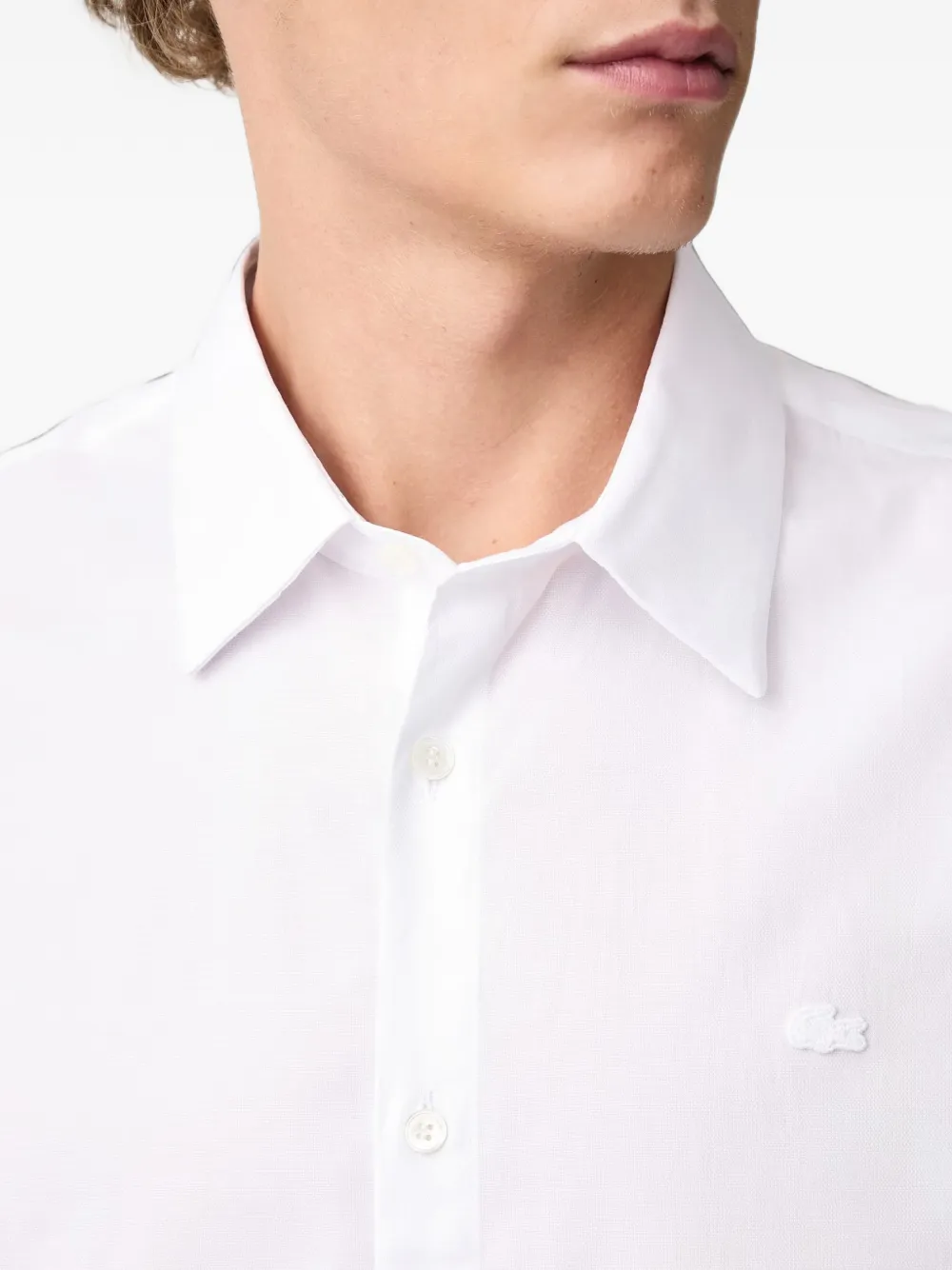 Lacoste Regular-fit overhemd met textuur Wit