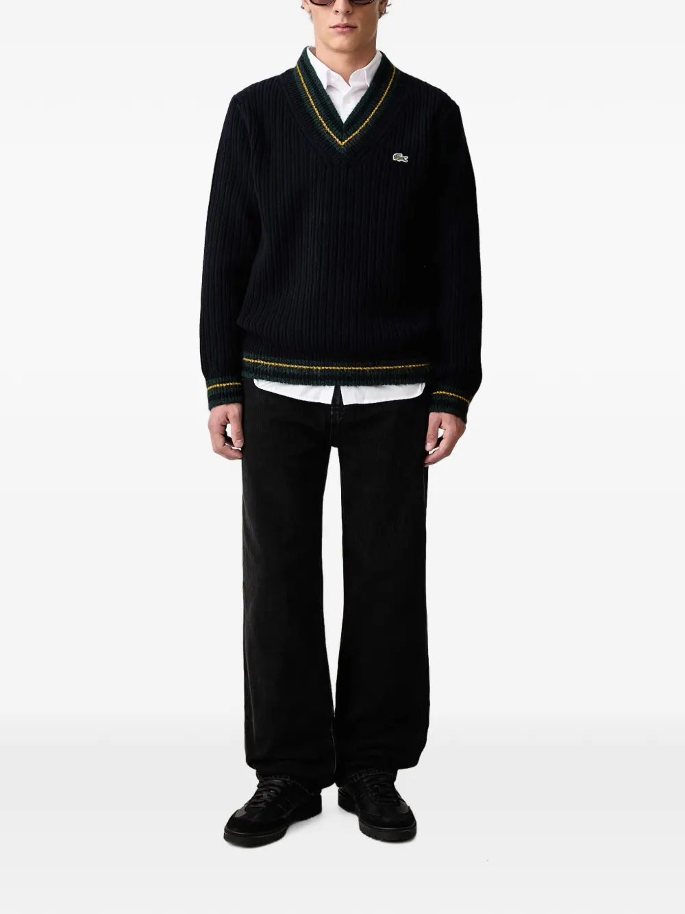 Lacoste Regular-fit overhemd met textuur Wit