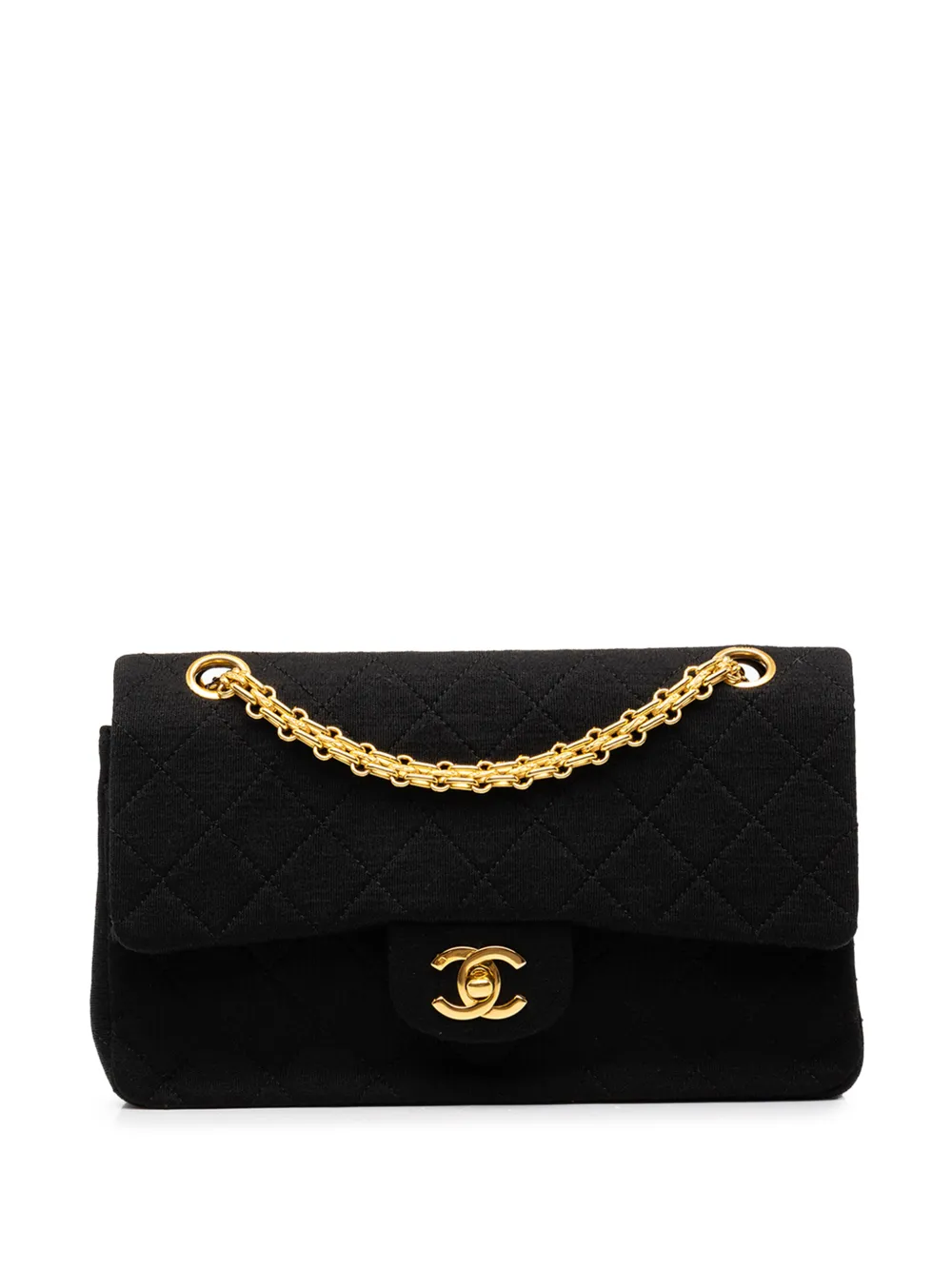 CHANEL Pre-Owned 1986-1988 Small Classic Jersey Double Flap shoulder bag - Nero