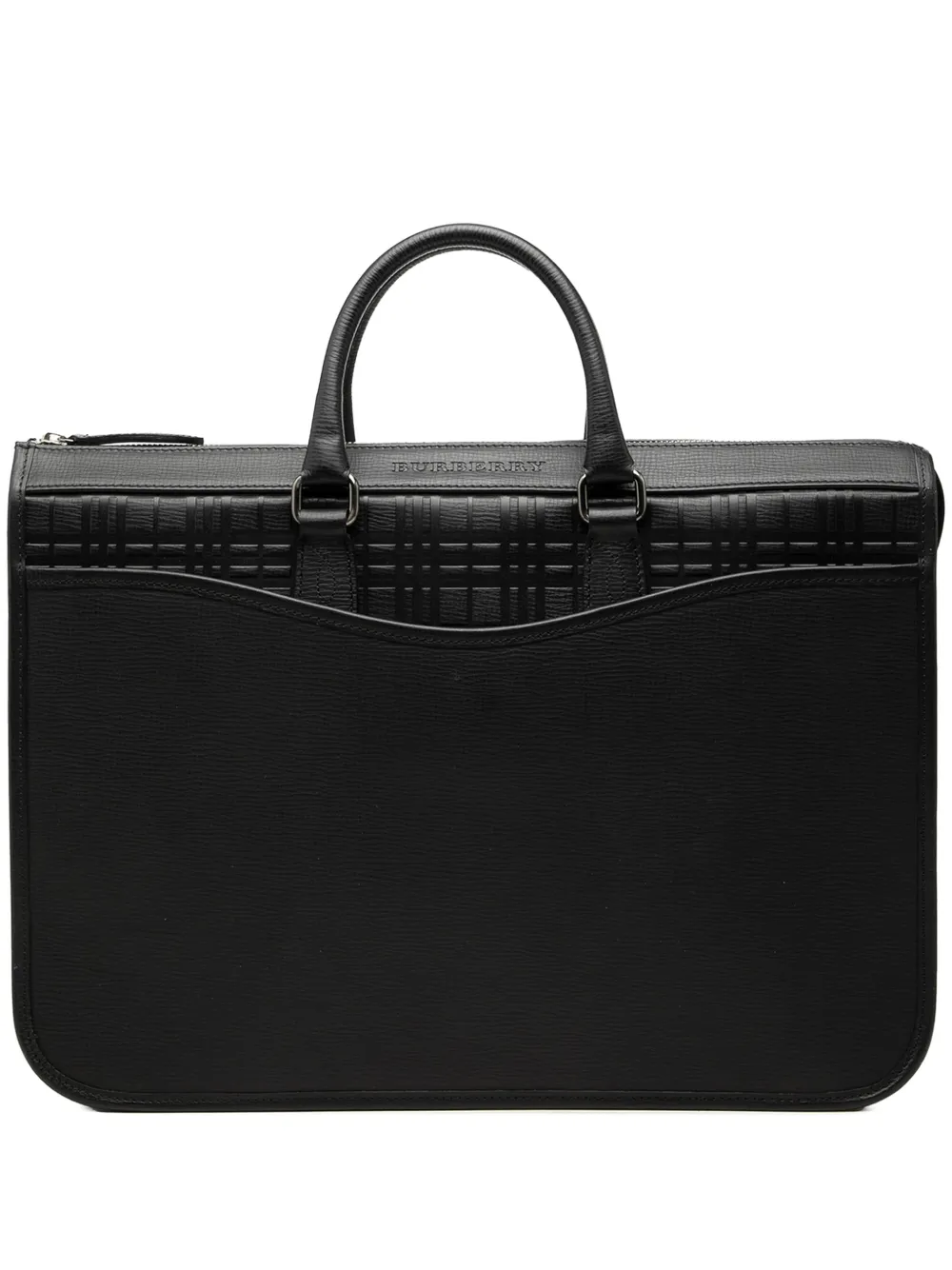 Burberry Pre-Owned sacoche en cuir à carreaux embossés (2000-2017) - Noir