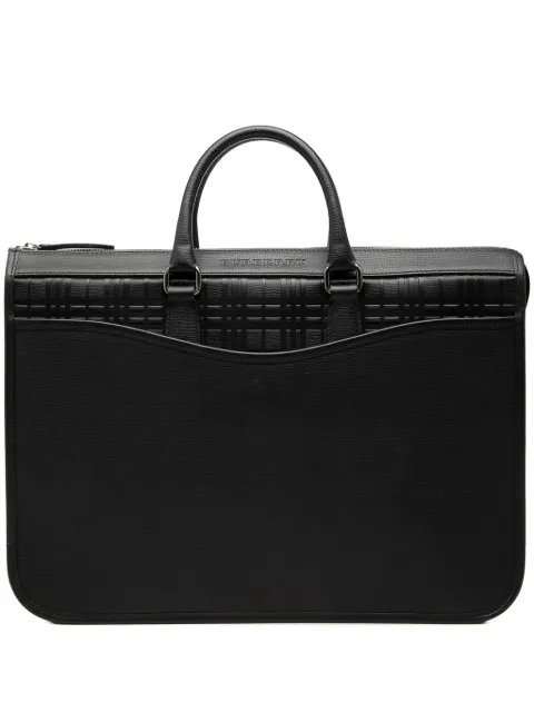Burberry Pre-Owned 2000-2017 Check Embossed Trimmed Leather business bag