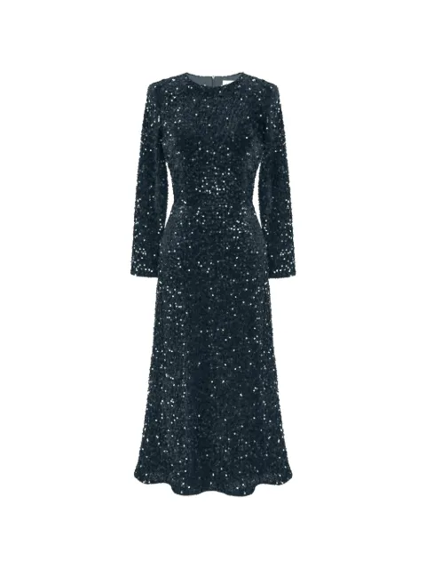 POST MERIDIEM vestido midi manga larga bordado con lentejuelas