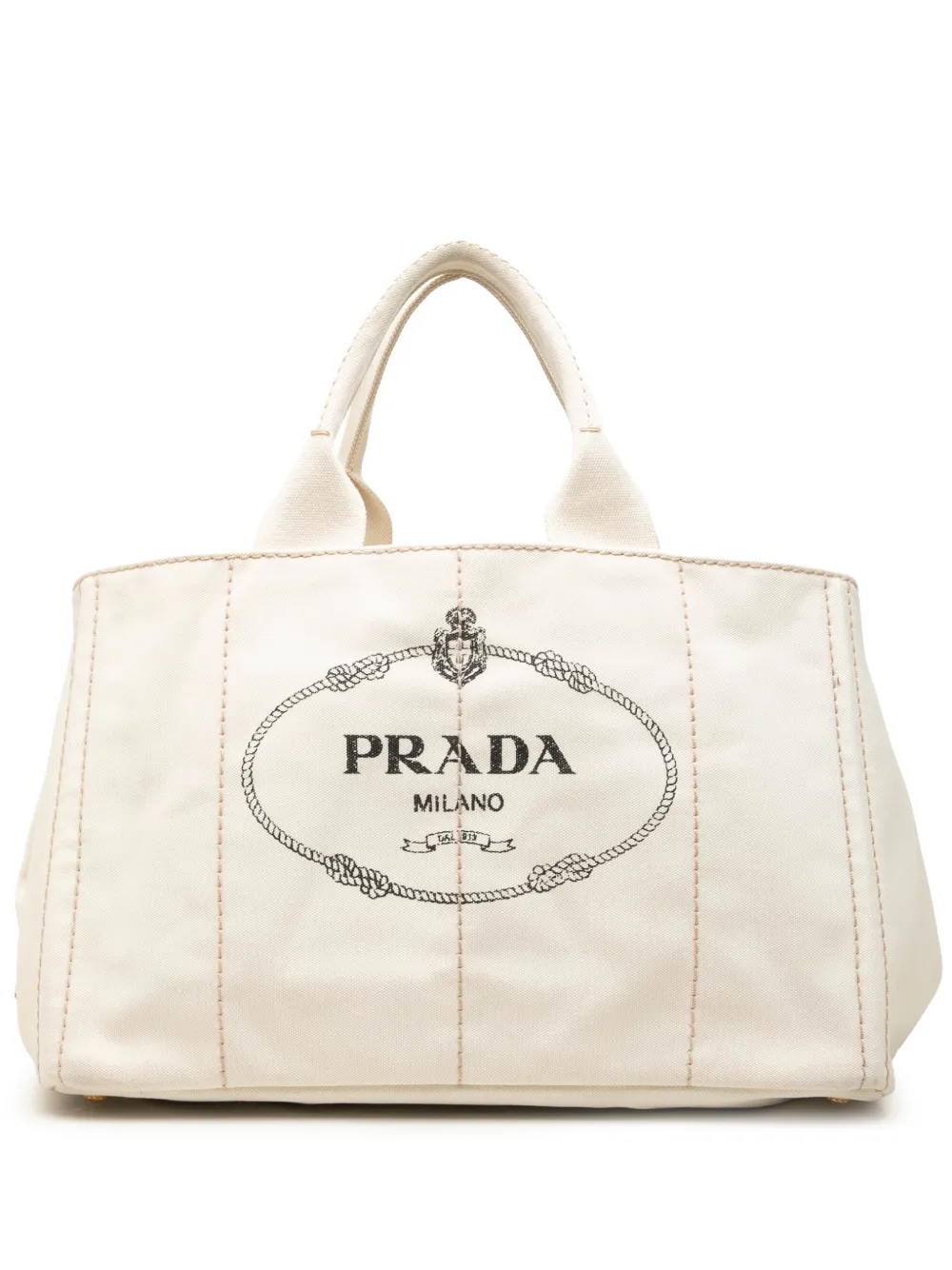 Prada Pre-Owned 2010-2013 Large Canvas Canapa Logo Tote satchel - White