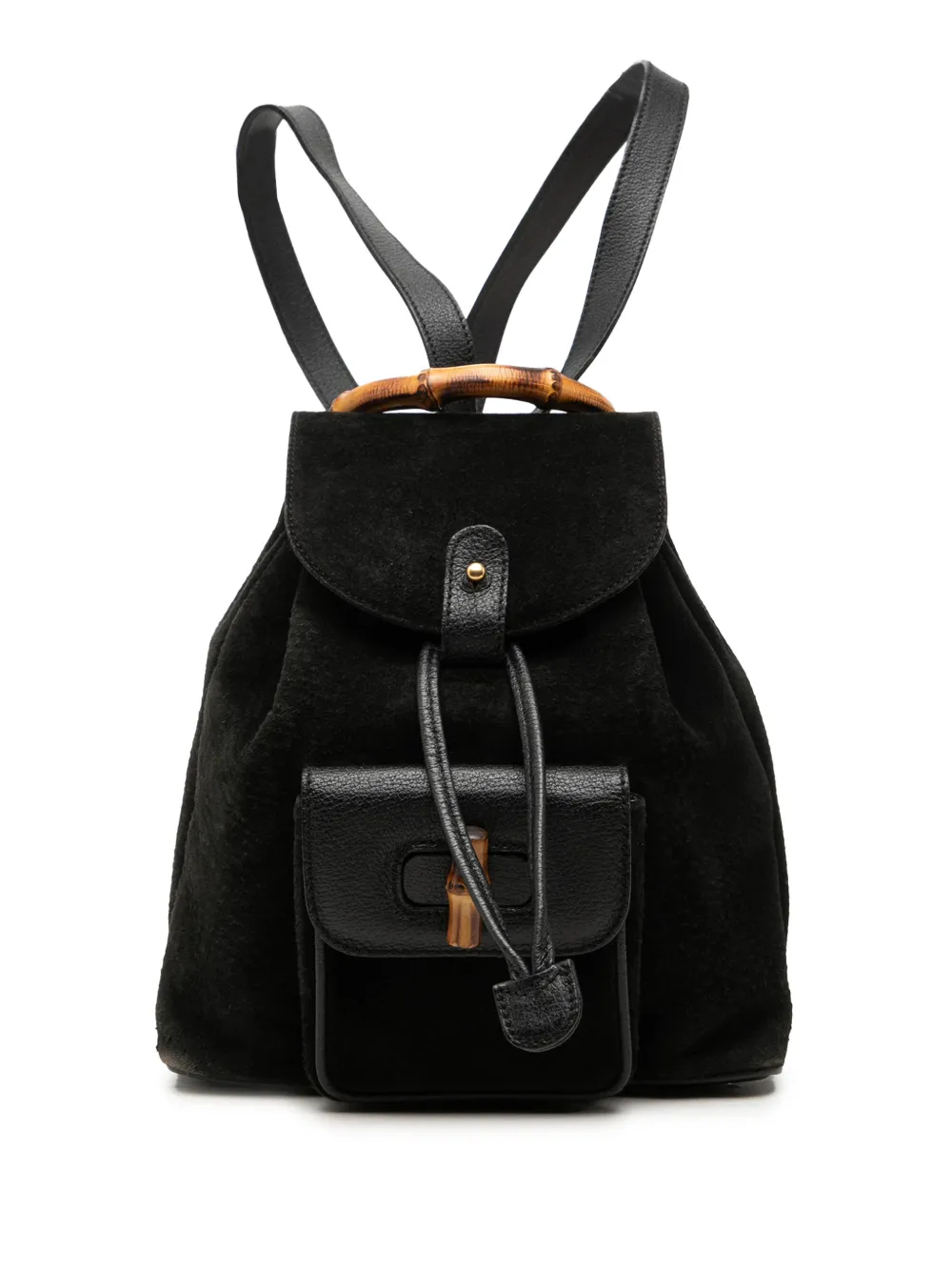 Gucci Pre-Owned sac à dos en daim à lien de resserrage 20e siècle - Noir