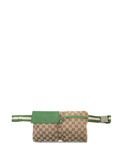 Gucci Pre-Owned 2000-2015 GG Canvas Web Double Pocket belt bag
