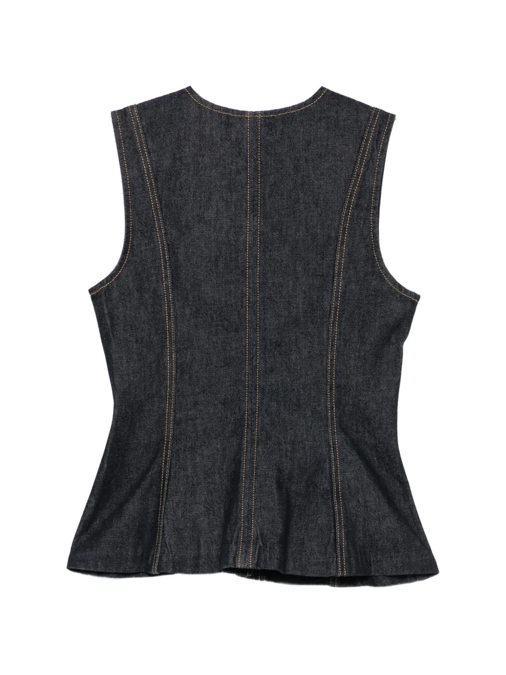 FRAME Form contrast-stitch waistcoat Blauw