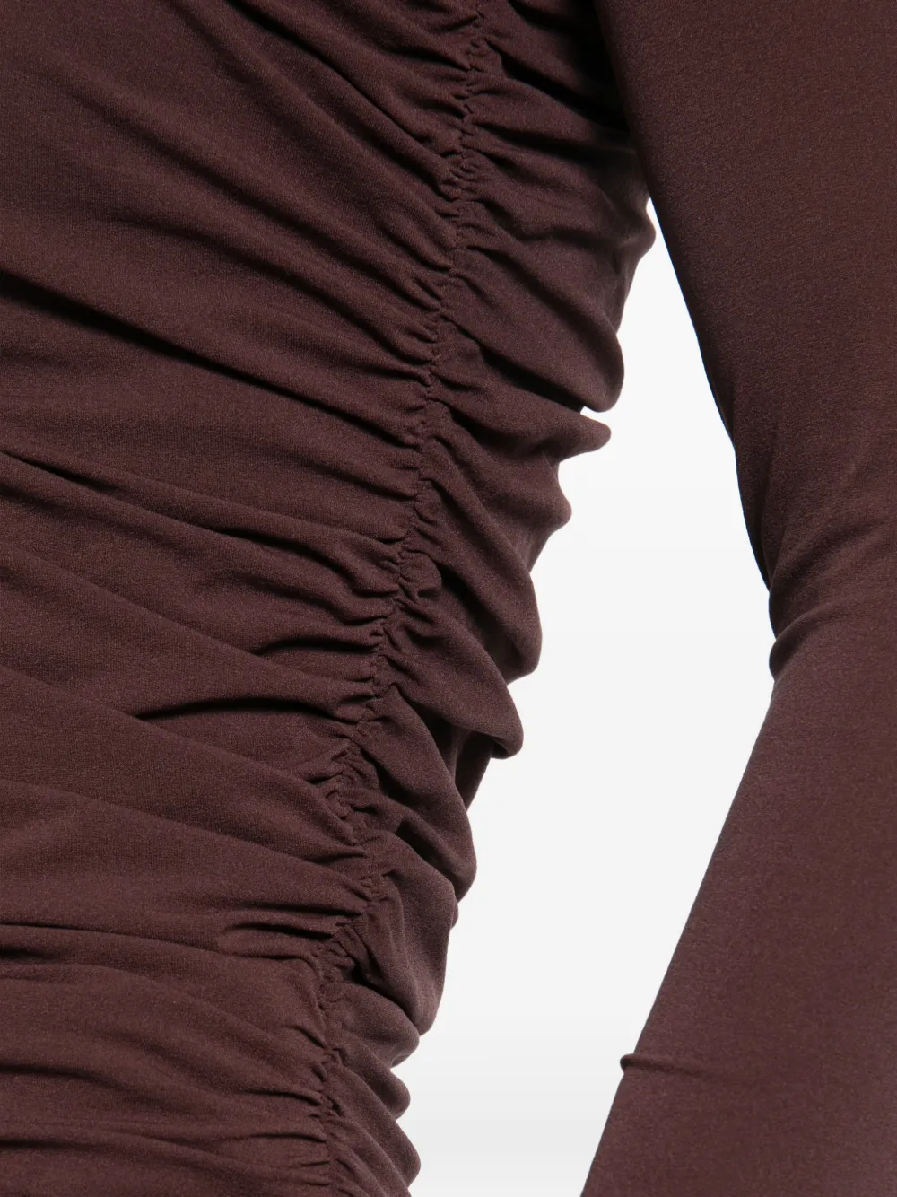 FRAME long-sleeve ruched top Rood