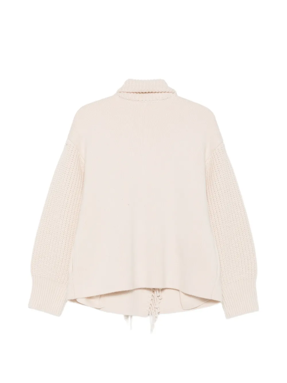 FRAME Vest met sjaalkraag en afwerking met franje Beige