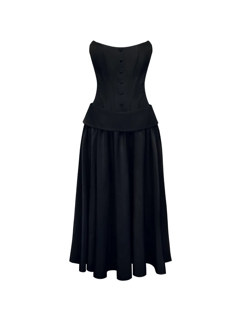 POST MERIDIEM Set con corsetto con bottoni e gonna midi - Nero
