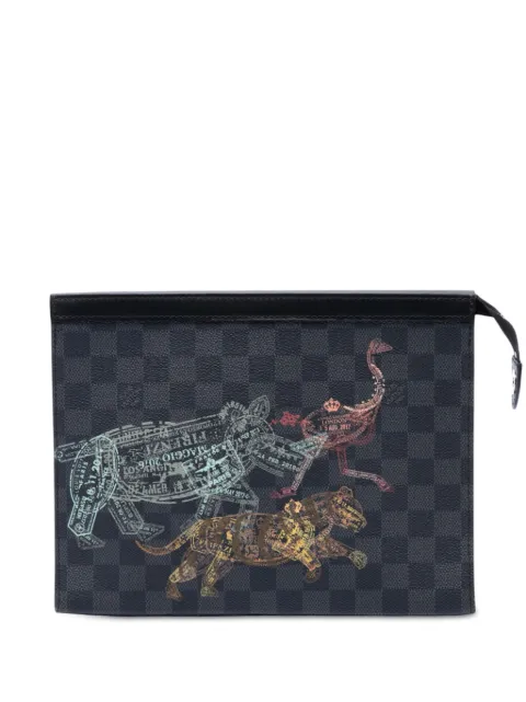 Louis Vuitton Pre-Owned 2000-2026 Damier Graphite Wild Animals Pochette Voyage MM clutch bag