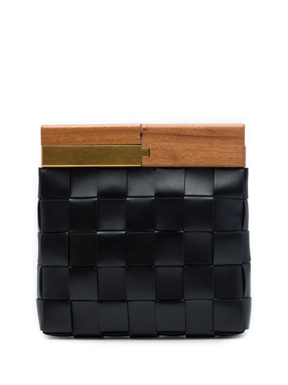 Bottega Veneta Pre-Owned 2019-2021 Lambskin Maxi Intrecciato The Snap clutch bag - Schwarz