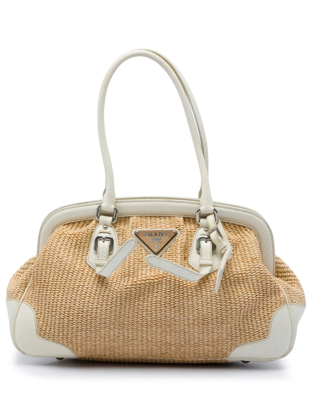 Prada Pre-Owned 2013-2026 Raffia shoulder bag - Bianco