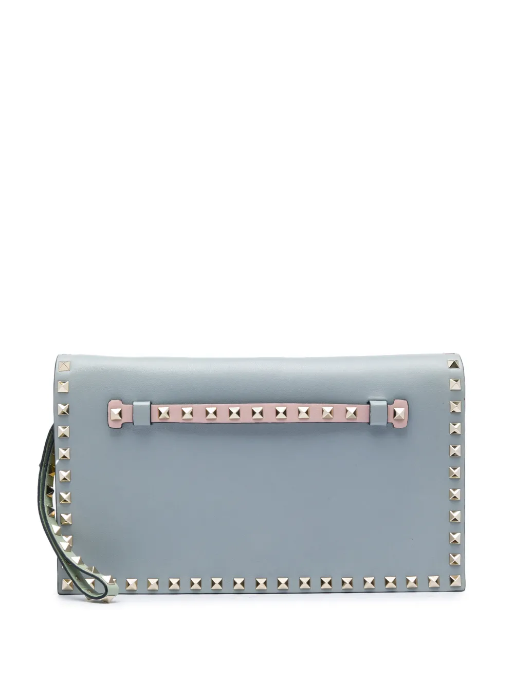 Valentino Garavani Pre-Owned 2000-2017 Nappa Watercolor Rockstud Wristlet clutch bag - Blau
