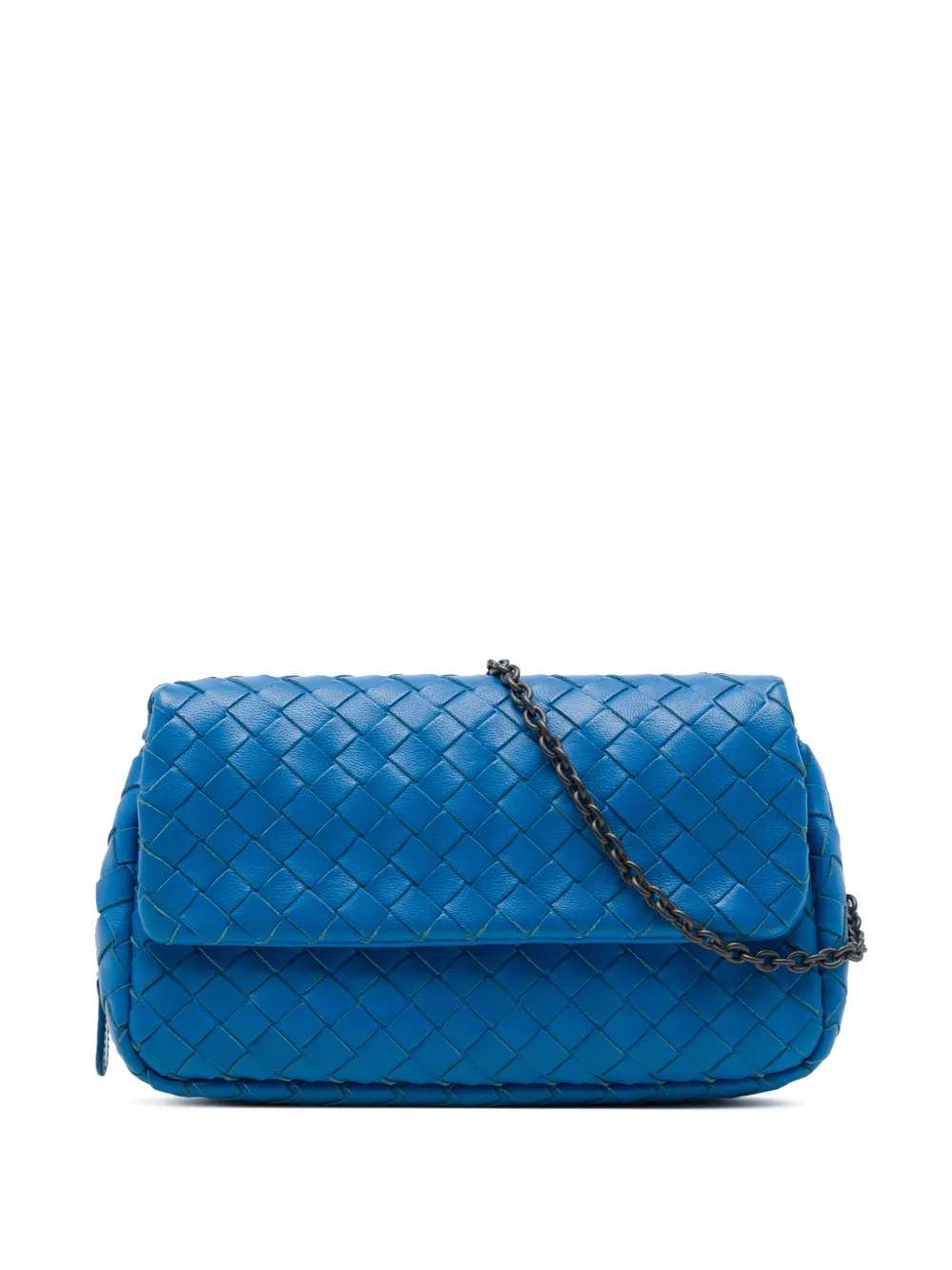 Bottega Veneta Pre-Owned 2012-2026 Mini Nappa Intrecciato Expandable Chain Flap crossbody bag - Blau