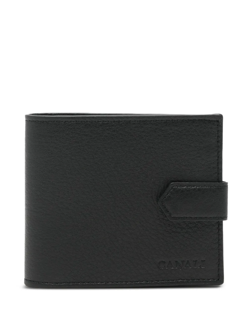 Canali grained leather bifold wallet - Schwarz