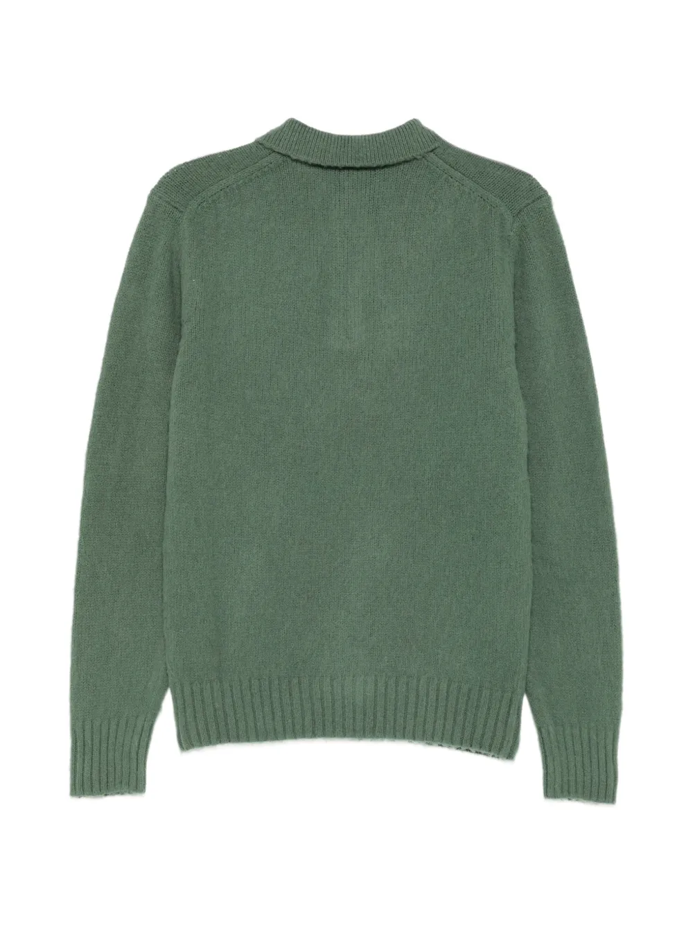 ASPESI Gebreid poloshirt met knoopsluiting Groen