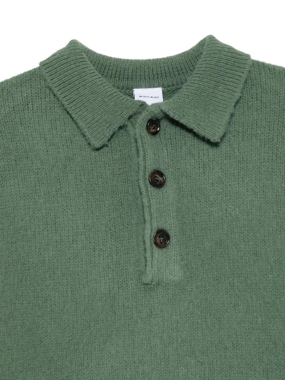 ASPESI Gebreid poloshirt met knoopsluiting Groen