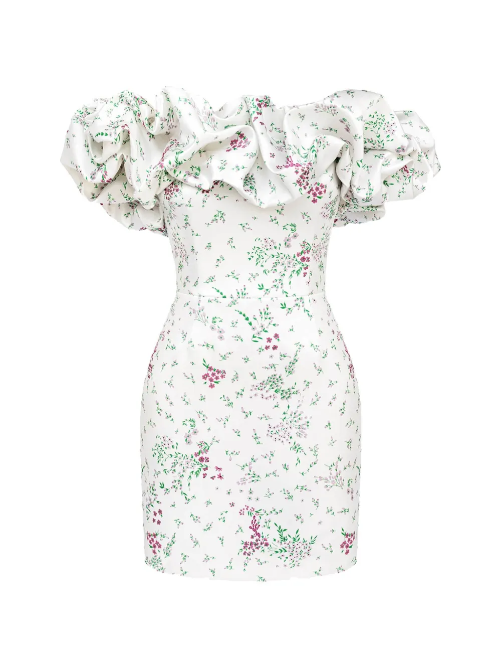 POST MERIDIEM Mini-jurk met bloemenprint Wit