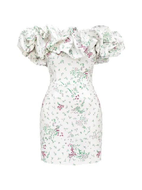 POST MERIDIEM ruffled floral-print mini dress