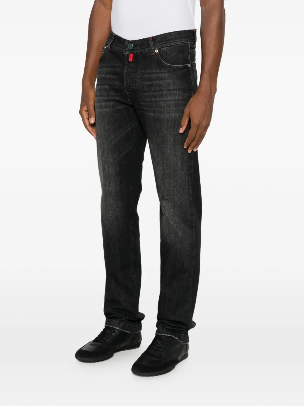 Kiton Straight jeans met vervaagd effect Zwart