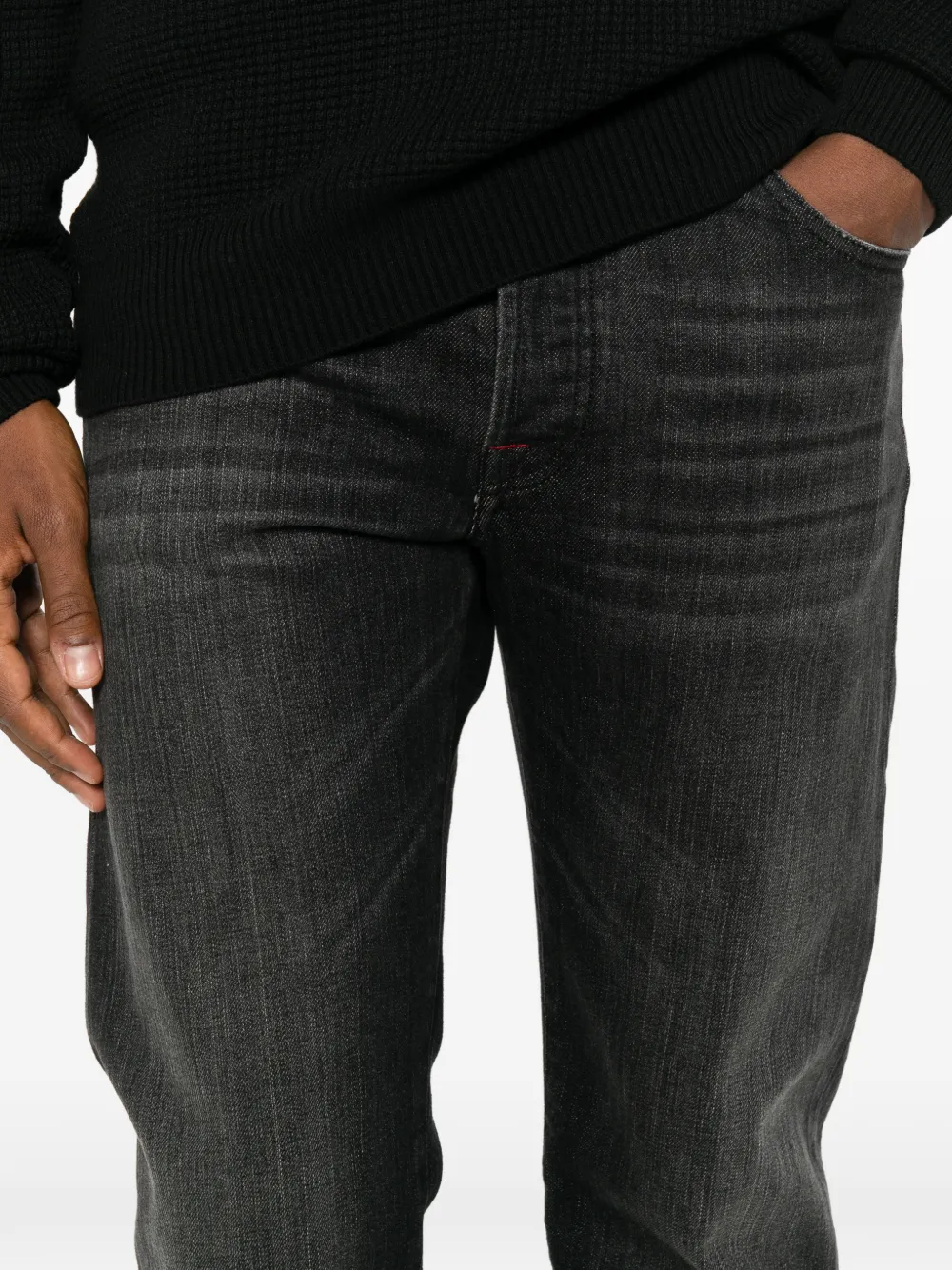 Kiton Straight jeans met vervaagd effect Zwart