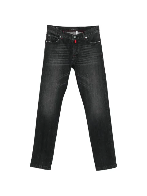 Kiton washed-finish tapered jeans