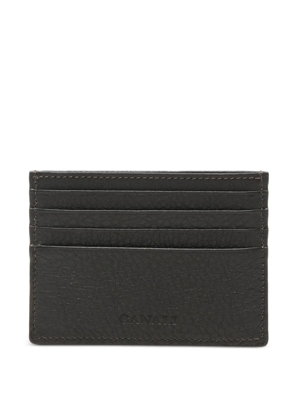 Canali grainy leather cardholder - Braun