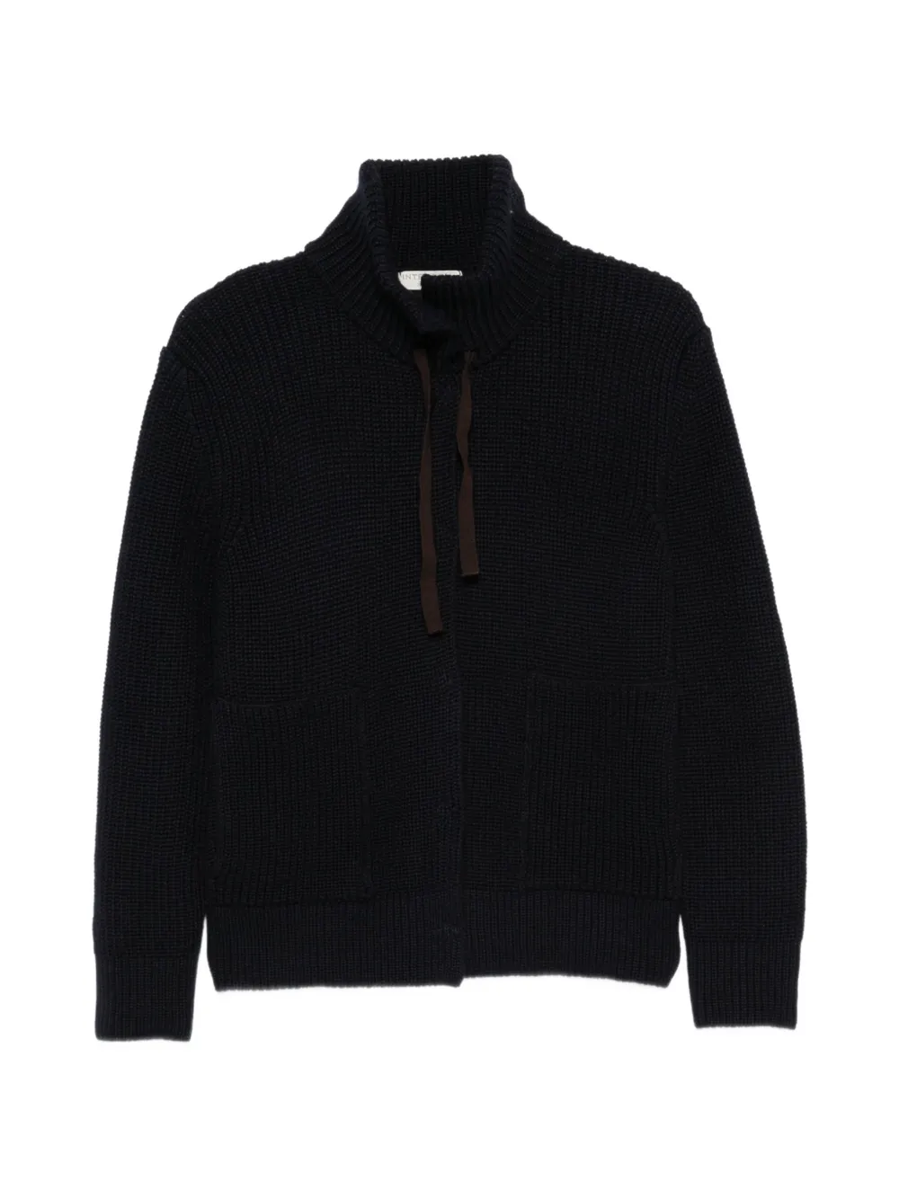 Intrecci ribbed-knit high-neck cardigan