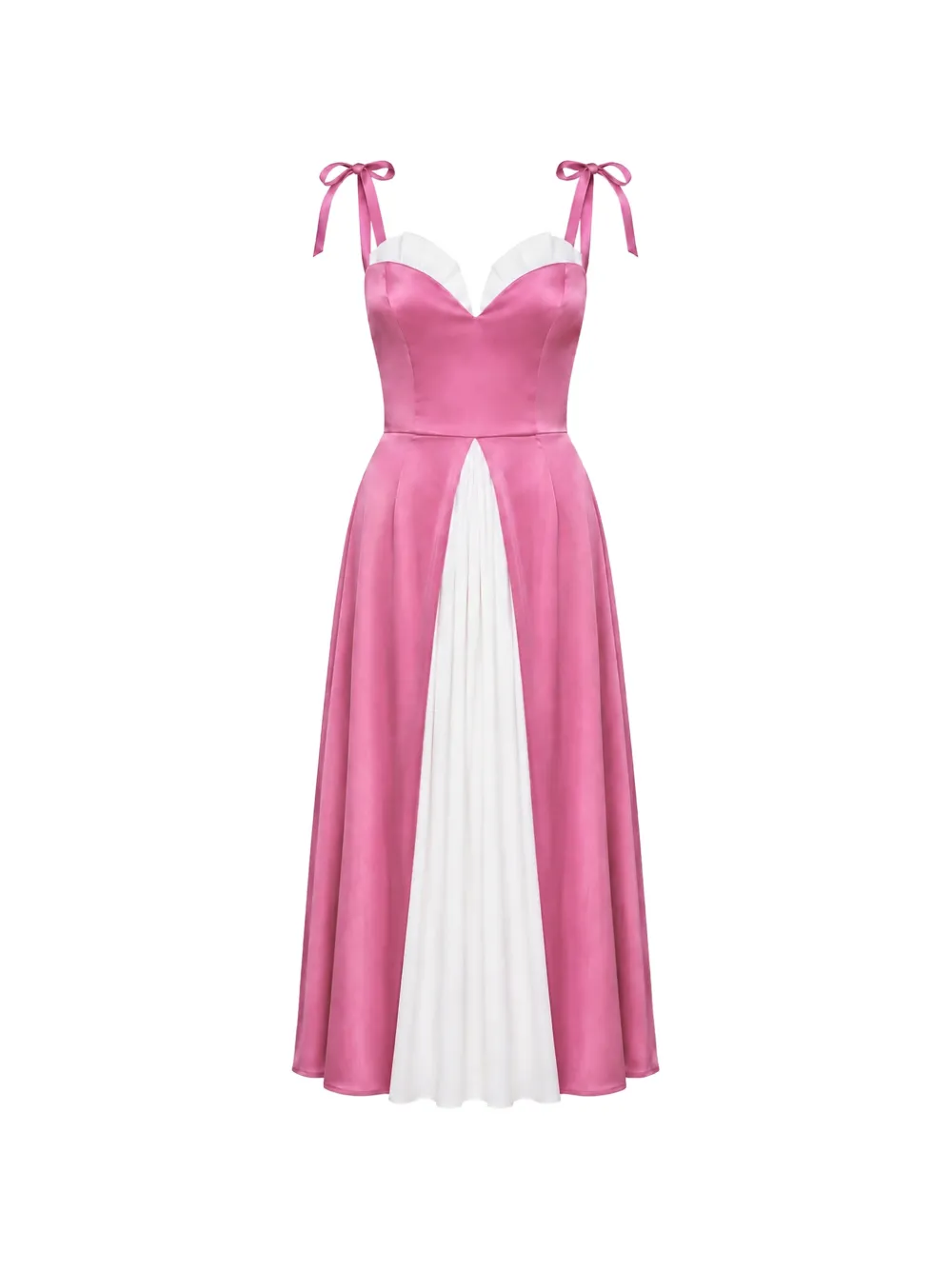 POST MERIDIEM pleated-insert tie-strap midi dress