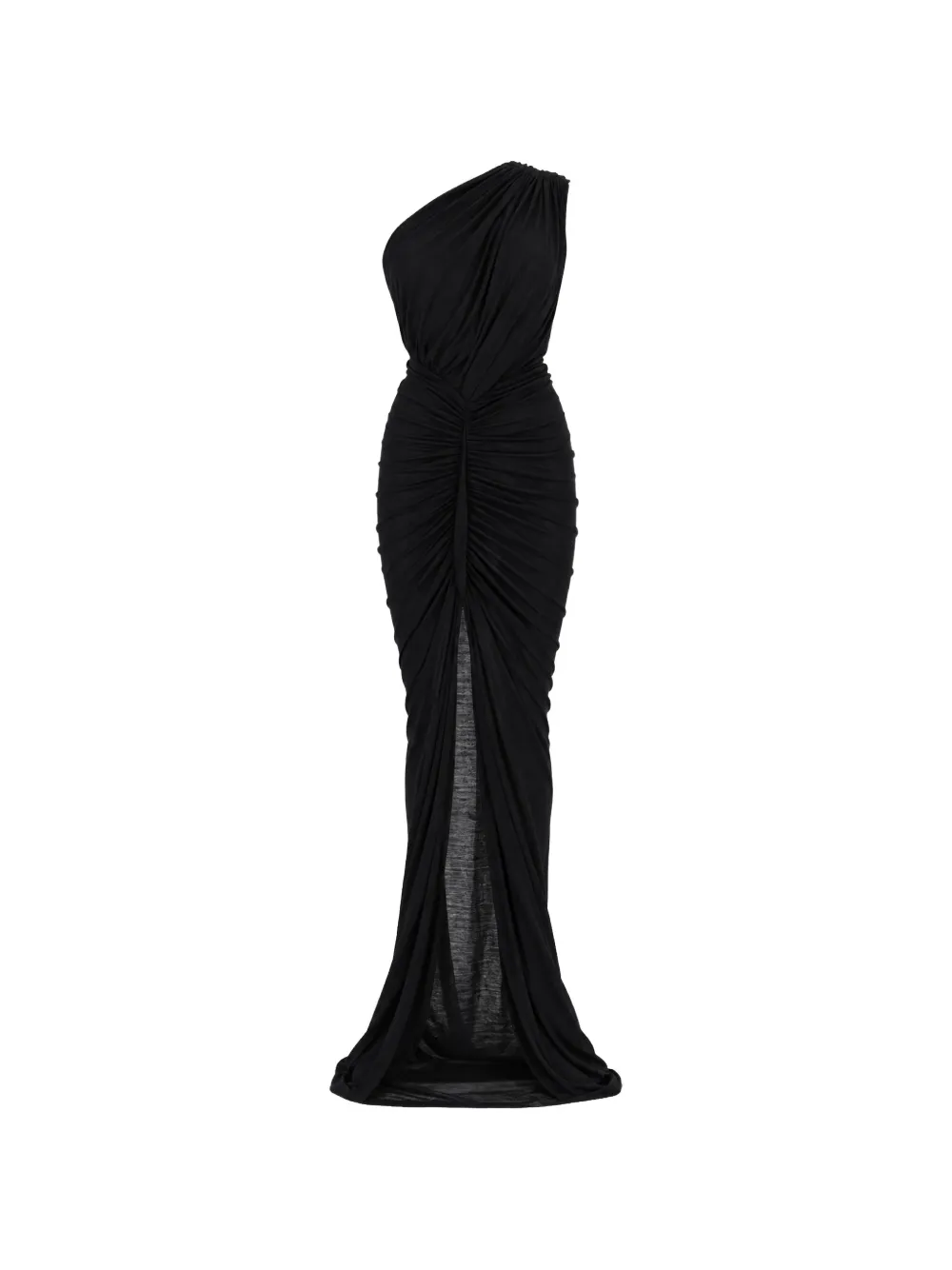Rick Owens Lilies Avra asymmetrische maxi-jurk met ruches Zwart
