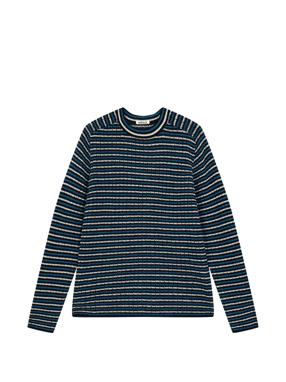 Auralee Shetland Wool-blend Rib-knit Sweater In 蓝色