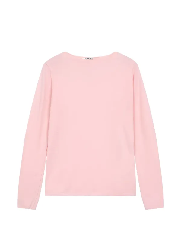 Auralee High-gauge Cashmere Sweater in Pink