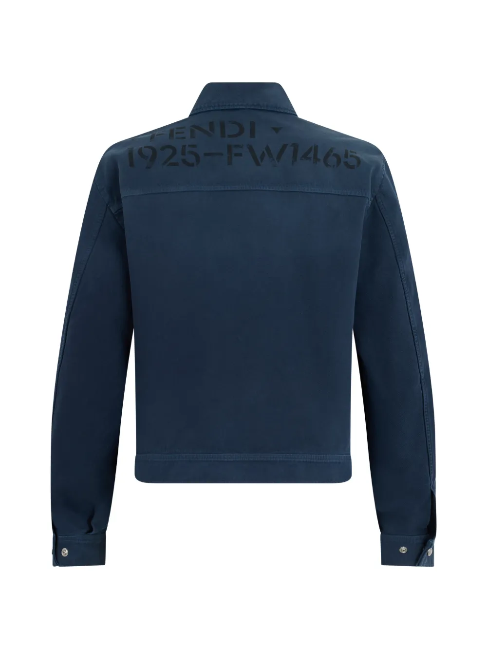 FENDI logo-print button-up jacket Blauw