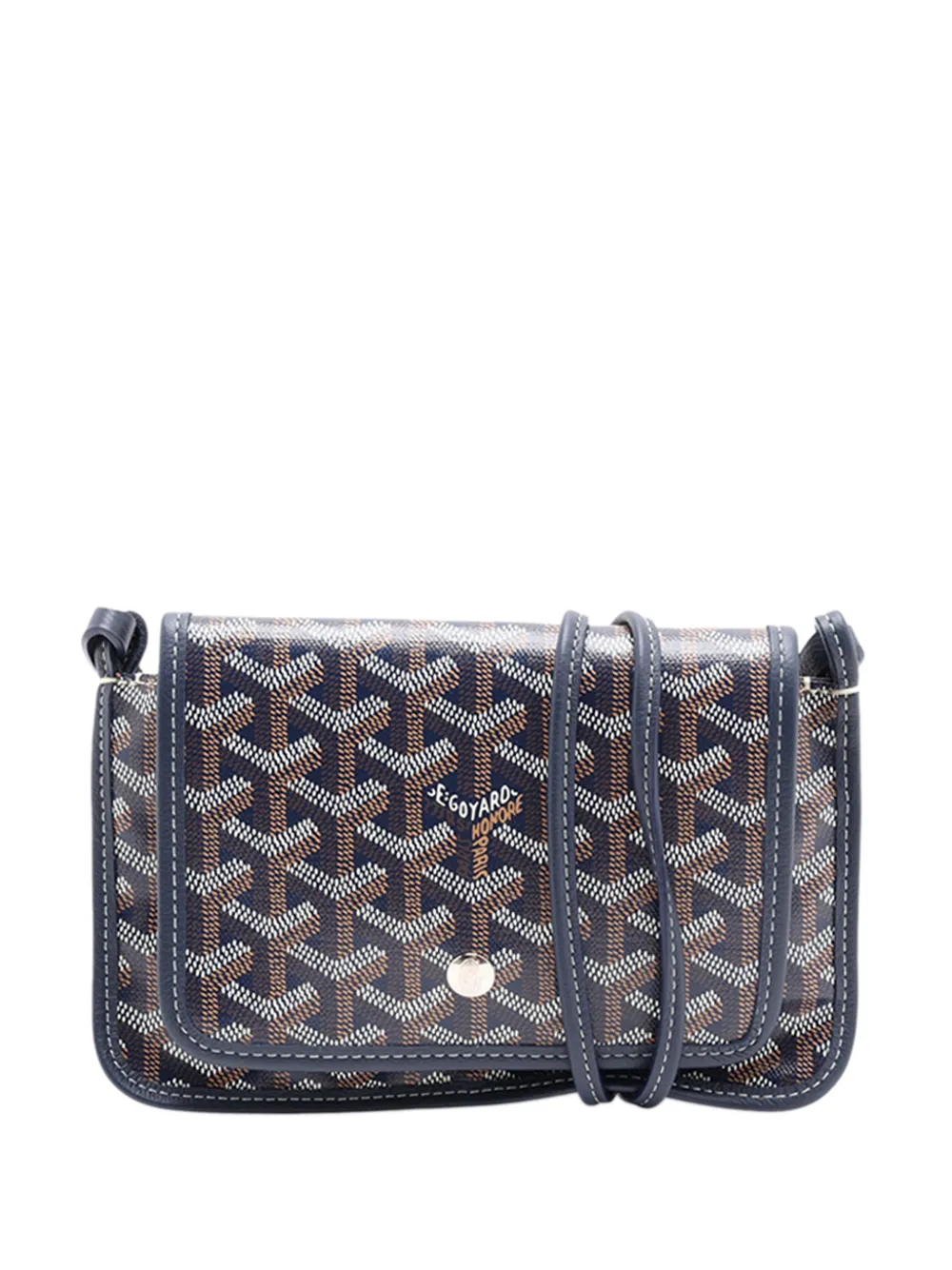 Goyard Pre-Owned pochette portefeuille à bandoulière Plumet en Goyardine (2015-2026) - Bleu Goyard Pre-Owned pochette portefeuille à bandoulière Plumet en Goyardine (2015-2026) - Bleu