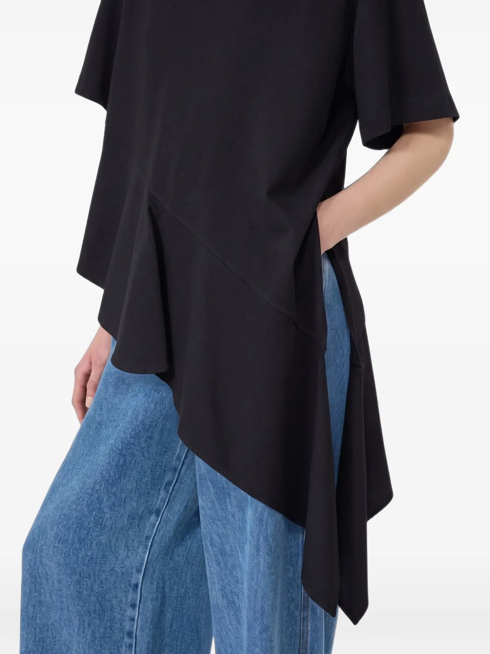 Sportmax asymmetric T-shirt Zwart