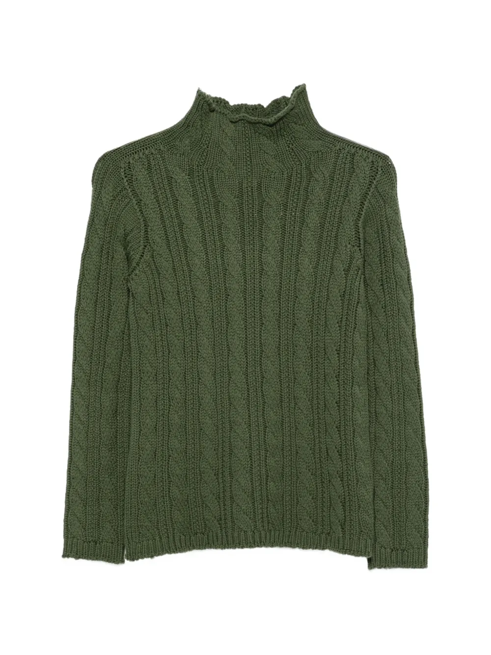 19.61 MILANO Maglione Ursula a collo alto a trecce - Verde